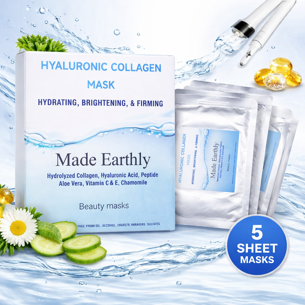 Hyaluronic Collagen Mask – Hydrating, Brightening & Firming Sheet Mask (5 Pack)