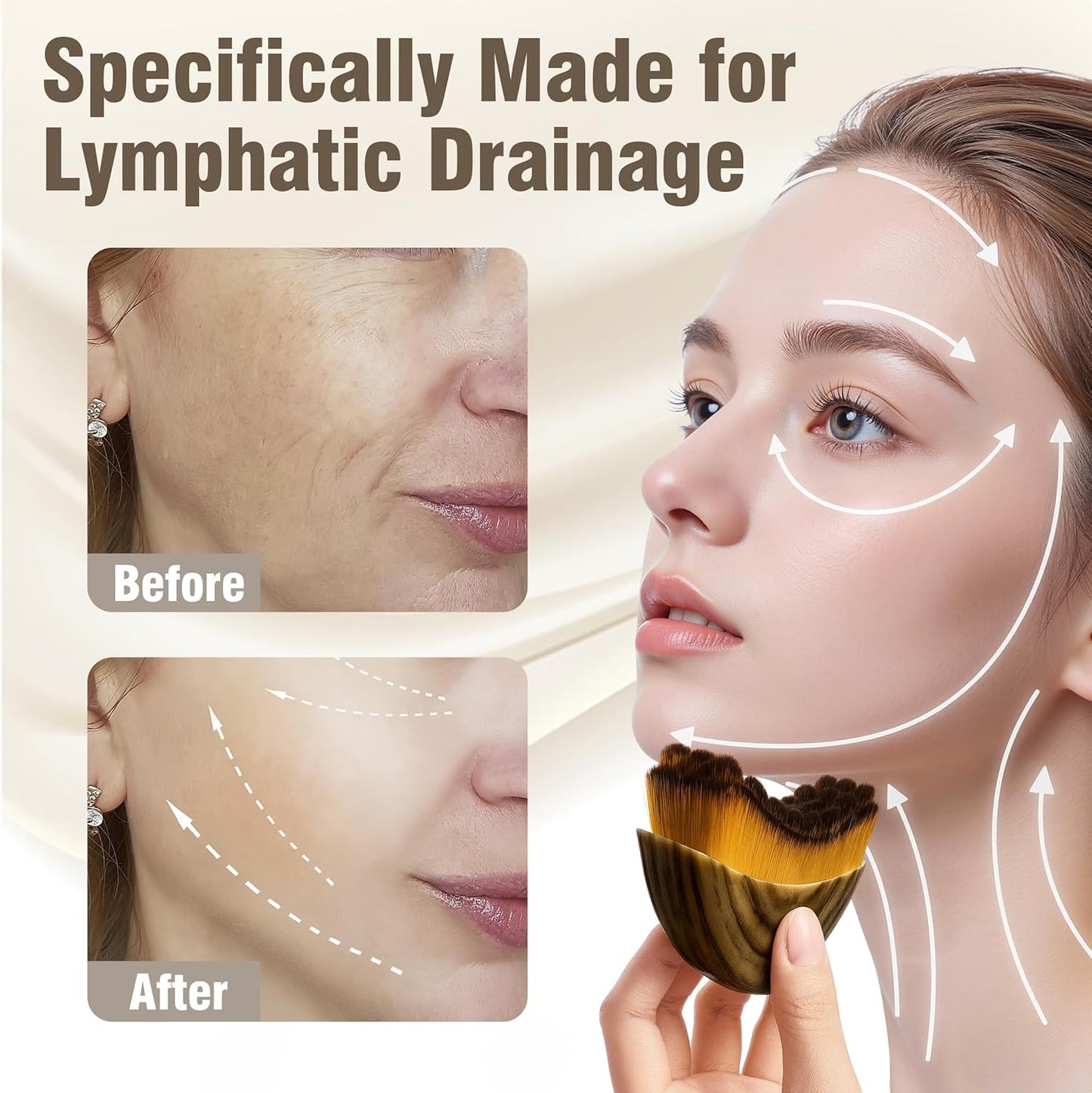 Lymphatic Contour Face Brush – Gentle Facial Massage & Sculpting Tool