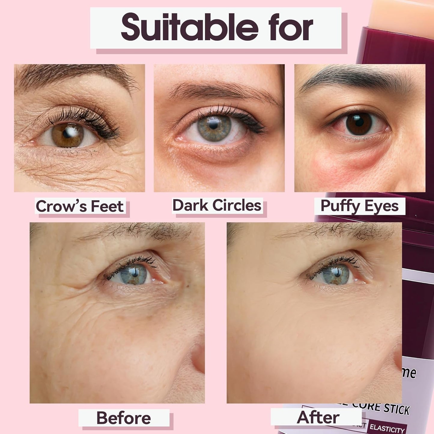 2-Pack Calcium Multi Balm Stick – Firming & Hydrating Collagen Balm for Face, Eyes, Lips & Neck