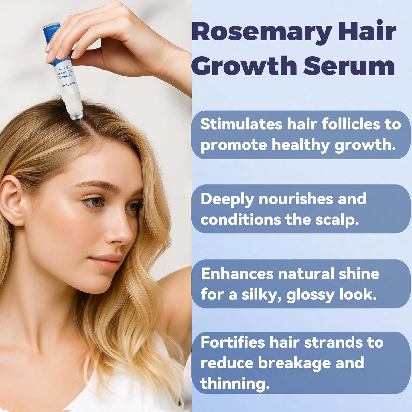 Rosemary Hair Growth Serum Roll-On – Scalp Strengthening & Thickening Treatment (25 mL)